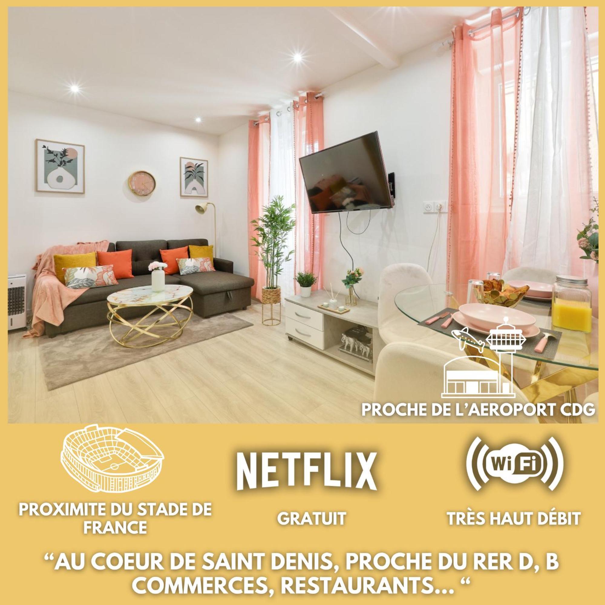 Le Nid Douillet Appartement Confortable A 5 Min Du Stade De France Et Proche De L'Aeroport Cdg Saint-Denis  Kültér fotó